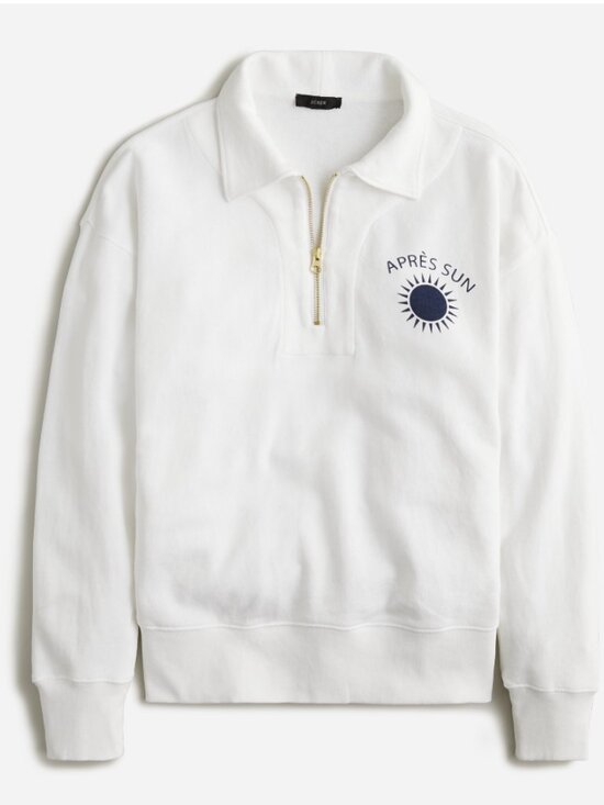 J. Crew Tops - J. Crew Graphic Half-zip Sweatshirt "Apres Sun"| Size Small